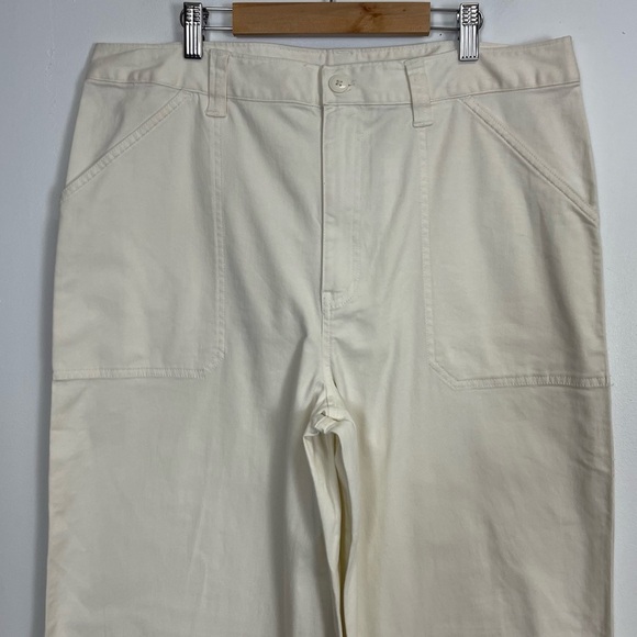 Abound Wide Leg Pants Womens 14 Cream Chinos Cotton Blend NWT - Picture 3 of 16